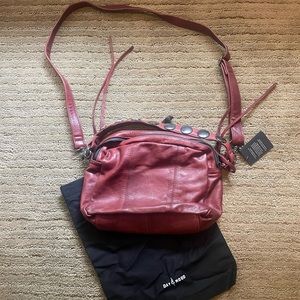 Day and Mood crossbody leather red bag